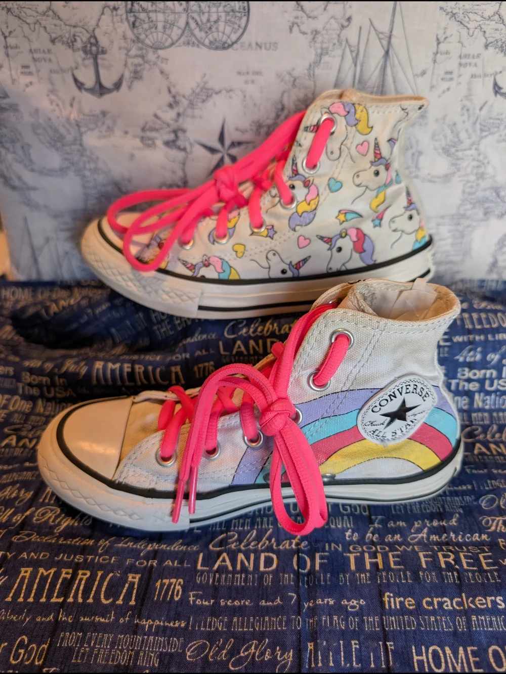 Converse All Star Unicorn Rainbow High Tops - Pink Laces